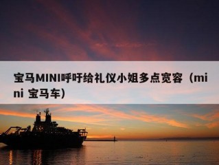 宝马MINI呼吁给礼仪小姐多点宽容（mini 宝马车）