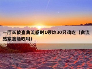 一厅长被查禽流感时1顿炒30只鸡吃（禽流感家禽能吃吗）