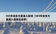 985毕业生大量涌入县城（985毕业生大量涌入县城当老师）