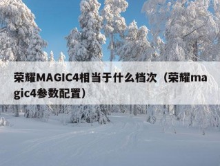 荣耀MAGIC4相当于什么档次（荣耀magic4参数配置）