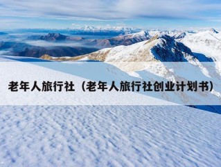 老年人旅行社（老年人旅行社创业计划书）