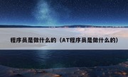 程序员是做什么的（AT程序员是做什么的）