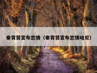 秦霄贤宣布恋情（秦霄贤宣布恋情哈尼）