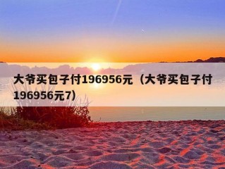 大爷买包子付196956元（大爷买包子付196956元7）