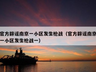 官方辟谣南京一小区发生枪战（官方辟谣南京一小区发生枪战一）