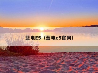 蓝电E5（蓝电e5官网）