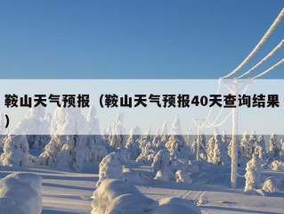 鞍山天气预报（鞍山天气预报40天查询结果）