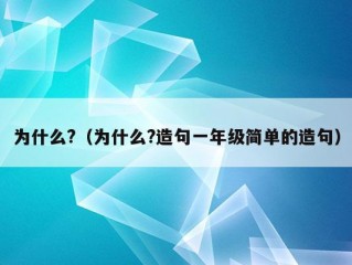 为什么?（为什么?造句一年级简单的造句）