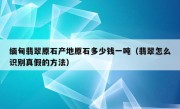 缅甸翡翠原石产地原石多少钱一吨（翡翠怎么识别真假的方法）