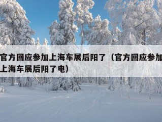 官方回应参加上海车展后阳了（官方回应参加上海车展后阳了电）