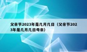 父亲节2023年是几月几日（父亲节2023年是几月几日母亲）