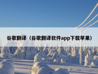 谷歌翻译（谷歌翻译软件app下载苹果）