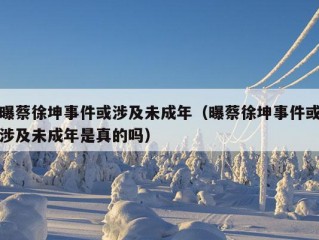 曝蔡徐坤事件或涉及未成年（曝蔡徐坤事件或涉及未成年是真的吗）