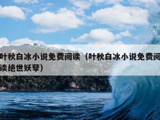 叶秋白冰小说免费阅读（叶秋白冰小说免费阅读绝世妖孽）