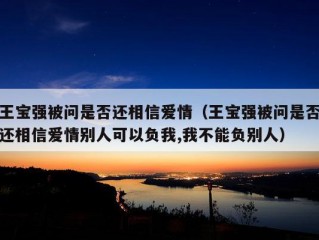 王宝强被问是否还相信爱情（王宝强被问是否还相信爱情别人可以负我,我不能负别人）