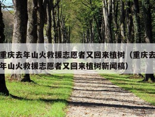 重庆去年山火救援志愿者又回来植树（重庆去年山火救援志愿者又回来植树新闻稿）