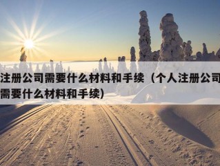 注册公司需要什么材料和手续（个人注册公司需要什么材料和手续）