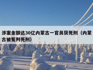 涉案金额达30亿内蒙古一官员获死刑（内蒙古被冤判死刑）