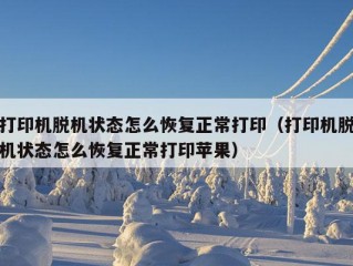 打印机脱机状态怎么恢复正常打印（打印机脱机状态怎么恢复正常打印苹果）