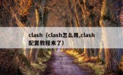 clash（clash怎么用,clash配置教程来了）