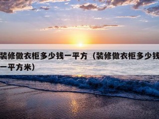 装修做衣柜多少钱一平方（装修做衣柜多少钱一平方米）