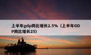 上半年gdp同比增长2.5%（上半年GDP同比增长25）