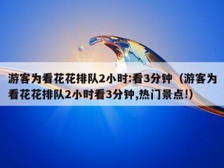 游客为看花花排队2小时:看3分钟（游客为看花花排队2小时看3分钟,热门景点!）