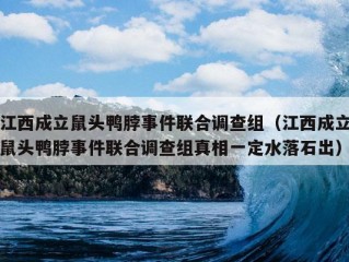 江西成立鼠头鸭脖事件联合调查组（江西成立鼠头鸭脖事件联合调查组真相一定水落石出）