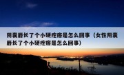 阴囊唇长了个小硬疙瘩是怎么回事（女性阴囊唇长了个小硬疙瘩是怎么回事）