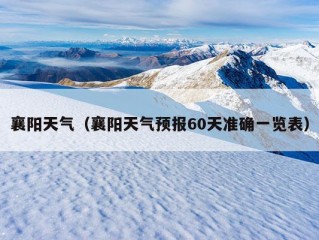 襄阳天气（襄阳天气预报60天准确一览表）