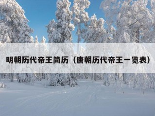 明朝历代帝王简历（唐朝历代帝王一览表）