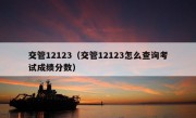 交管12123（交管12123怎么查询考试成绩分数）