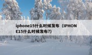 iphone15什么时候发布（IPHONE15什么时候发布?）