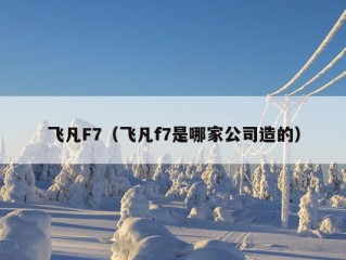 飞凡F7（飞凡f7是哪家公司造的）