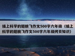 插上科学的翅膀飞作文500字六年级（插上科学的翅膀飞作文500字六年级拷贝知识）