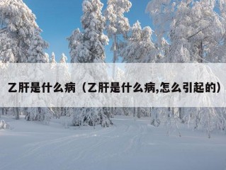 乙肝是什么病（乙肝是什么病,怎么引起的）