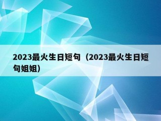 2023最火生日短句（2023最火生日短句姐姐）