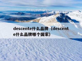 descente什么品牌（descente什么品牌哪个国家）