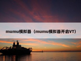 mumu模拟器（mumu模拟器开启VT）