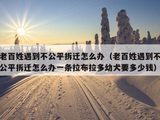 老百姓遇到不公平拆迁怎么办（老百姓遇到不公平拆迁怎么办一条拉布拉多幼犬要多少钱）