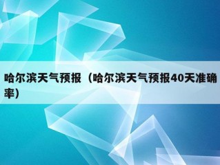 哈尔滨天气预报（哈尔滨天气预报40天准确率）