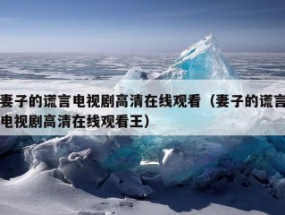 妻子的谎言电视剧高清在线观看（妻子的谎言电视剧高清在线观看王）