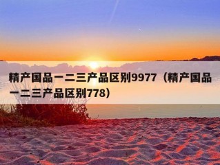 精产国品一二三产品区别9977（精产国品一二三产品区别778）