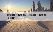 CP29是什么意思?（cp29是什么意思人流量）