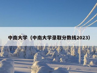 中南大学（中南大学录取分数线2023）