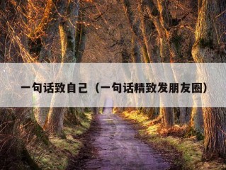 一句话致自己（一句话精致发朋友圈）