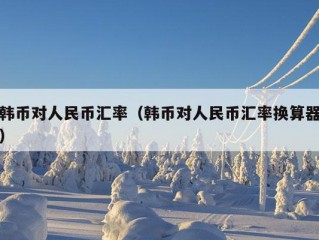 韩币对人民币汇率（韩币对人民币汇率换算器）