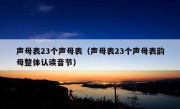 声母表23个声母表（声母表23个声母表韵母整体认读音节）