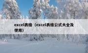 excel表格（excel表格公式大全及使用）